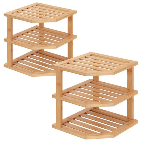 Scaffale angolare bambù - scaffale, 3